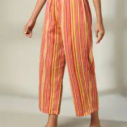 Women Striped Regular Fit Pants-image-100