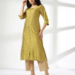 Women Geometric Print Straight Kurta-image-10