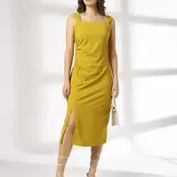 fig Women Ruched Square-Neck Bodycon Dress-picture-0