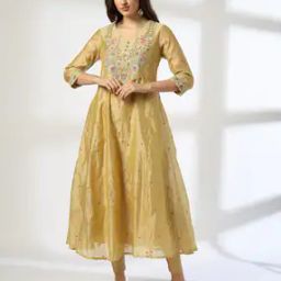 Women Embroidered Flared Kurta-25