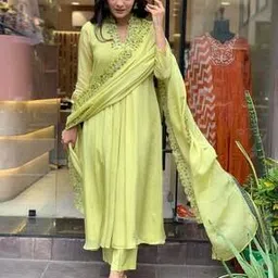 Women Embroidered Anarkali Kurta Set-image-66