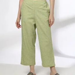 Women Checked Palazzos with Insert Pockets-picture-1
