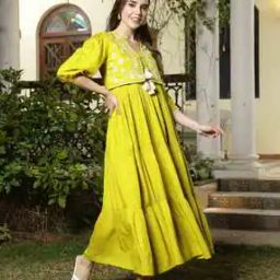 Women Embroidery Fit and Flare Dress-image-0