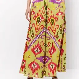 Ikat Print Flared Trousers-image-57
