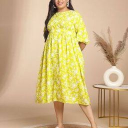 janasya Women Floral Print Fit & Flare Dress-picture-39