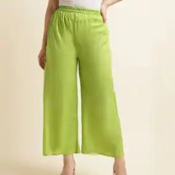 High-Rise Palazzos with Elasticated Waist-picture-39