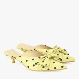 Polka-Dot Print Kitten Heeled Sandals-image-30