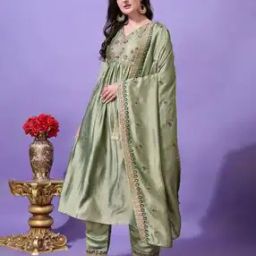 Women Embroidered Anarkali Kurta Set with Dupatta-image-67