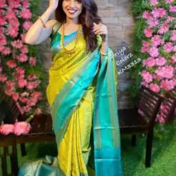 Woven Kanjeevaram Saree with Contrast Border-image-13