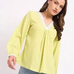 leia Women Regular Fit Top with Puff-Sleeves-picture-6
