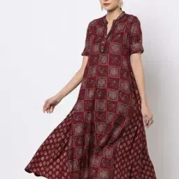 Geometric Print A-Line Dress-image-34