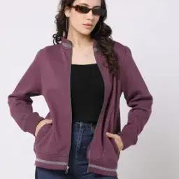 Women Relaxed Fit Zip-Front Sweatshirt-image-88