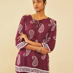 Women Paisley Print Straight Tunic-image-10