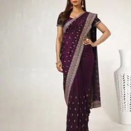 Women Embroidered Saree with Blouse Piece-image-96