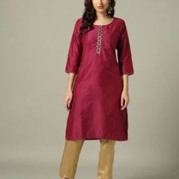 Women Polka-Dot Print Straight Kurta-image-26