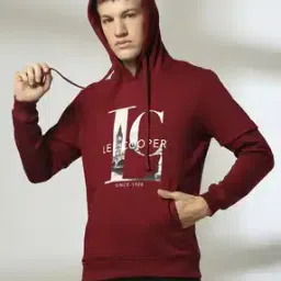 Men Logo Print Relaxed Fit Hoodie-image-39