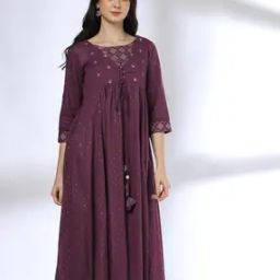 Women Floral Print Flared Kurta-image-13