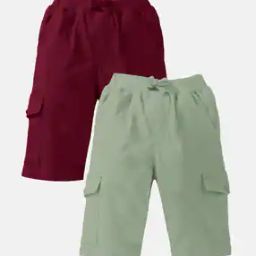 Boys Pack of 2 Regular Fit Cotton Cargo Shorts-picture-33