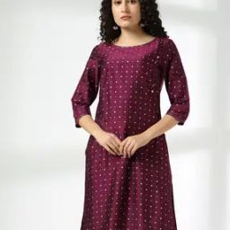 Women Micro Print Straight Kurta-image-3