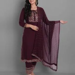 Embroidered Straight Kurta Set-image-35