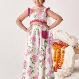pspeaches Girls Floral Print Lehenga Choli with Dupatta-picture-1