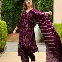 Women Printed Straight Kurta Suit Set-image-100