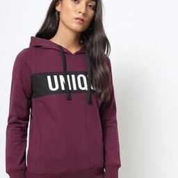 Colourblock Hoodie with Placement Typography-image-36