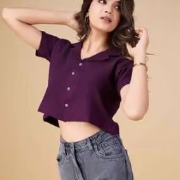 Women Loose Fit Shirt with Cuban Collar-image-17