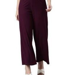Ribbed Palazzos with Elasticated Waist-picture-41