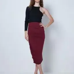 Ruched Pencil Skirt-picture-42