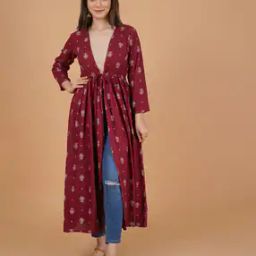 Floral Print Open-Front Shrug-37