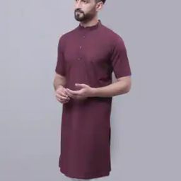 Cotton Kurta with Patch Pocket-image-68