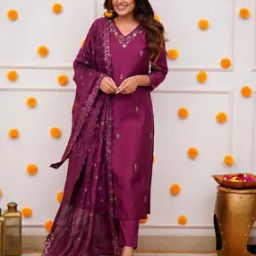Women Embroidered Straight Kurta Set-image-29