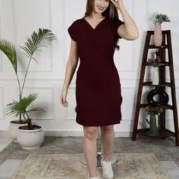 Women Ruched Wrap Dress-image-28