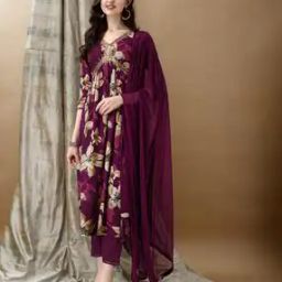 Women Floral Print A-Line Kurta with Pants & Dupatta-image-61