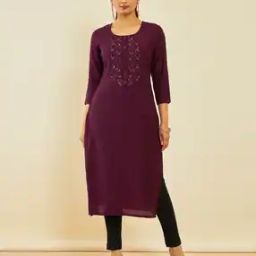 Women Embroidered Straight Kurta-image-31