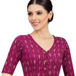 Women Ikat Print Front-Open Blouse-picture-46