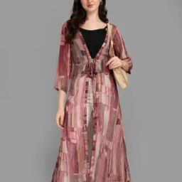 Tie & Dye Print Long Shrug-37