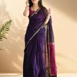 Kanjeevaram Silk Saree with Zari Border-picture-15