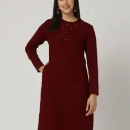 Patterned-Knit Straight Kurta-image-86