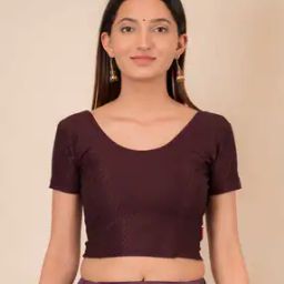 Women Round-Neck Slip-On Blouse-28