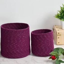 Set of 2 Braided Cotton Planter Multi-Purpose Baskets-image-115