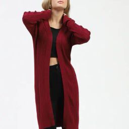 madame Women Striped Open-Front Shrug image 1