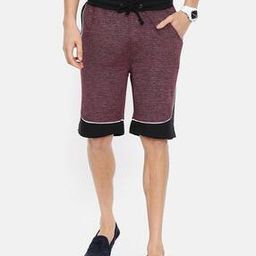 Heathered Panelled Mid-Rise Shorts-image-91