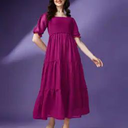 Women Gown Dress with Short Sleeves-image-21
