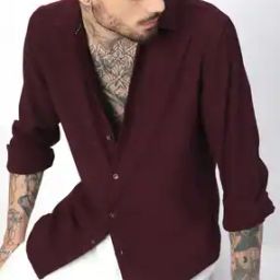 Men Cotton Slim Fit Shirt-image-3