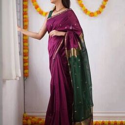  Women Traditional Saree with Blouse Piece   -image-48