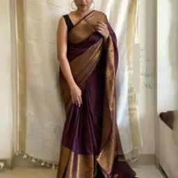 Women Kanjeevaram Silk Traditional Saree with Blouse Piece-image-52