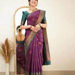 svaraa Women Printed Saree with Contrast Border-picture-6