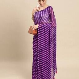 Women Leheriya Print Chiffon Saree with tassels-image-48